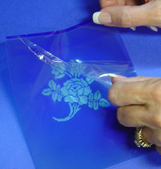Peel the Protective Mylar Backing off the Stencil
