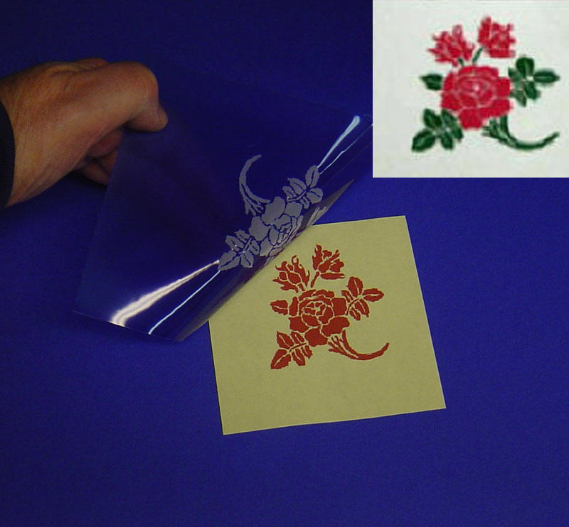 Remove your stencil and enjoy your printed artwork. Finished Stencil